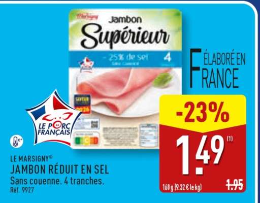 LE MARSIGNY® JAMBON RÉDUIT EN SEL