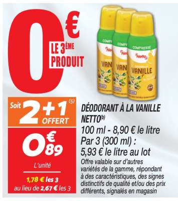 DÉODORANT À LA VANILLE NETTO