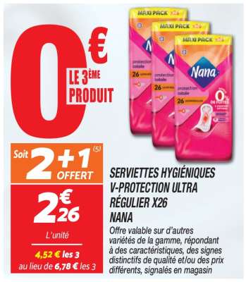 SERVIETTES HYGIÉNIQUES V-PROTECTION ULTRA RÉGULIER X26