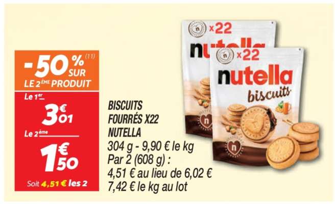 BISCUITS FOURRÉS X22 NUTELLA