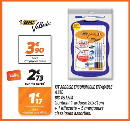 KIT ARDOISE ERGONOMIQUE EFFAÇABLE À SEC