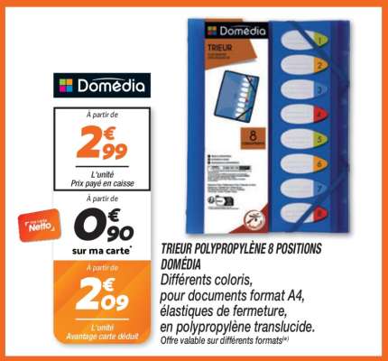 TRIEUR POLYPROPYLÈNE 8 POSITIONS DOMÉDIA