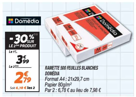 Ramette 500 feuilles blanches