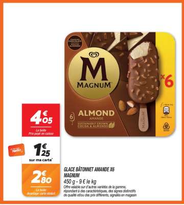 GLACE BÂTONNET AMANDE X6