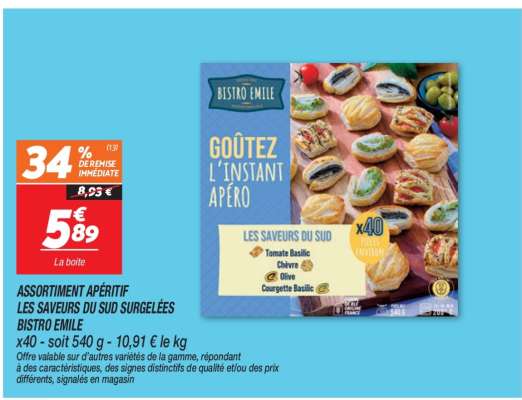 ASSORTIMENT APÉRITIF LES SAVEURS DU SUD SURGELÉES