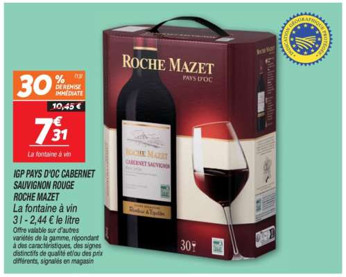 IGP PAYS D'OC CABERNET SAUVIGNON ROUGE ROCHE MAZET