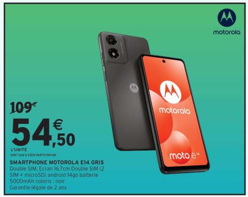 SMARTPHONE MOTOROLA E14 GRIS