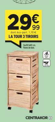 LA TOUR 3 TIROIRS
