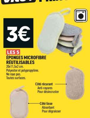 ÉPONGES MICROFIBRE RÉUTILISABLES