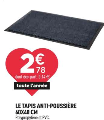 LE TAPIS ANTI-POUSSIÈRE 60X40 CM
