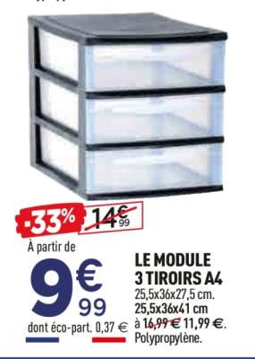 LE MODULE 3 TIROIRS A4