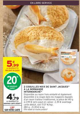 2 COQUILLES NOIX DE SAINT JACQUES® À LA NORMANDE INTERMARCHÉ®