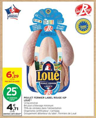 POULET FERMIER LABEL ROUGE IGP LOUÉ