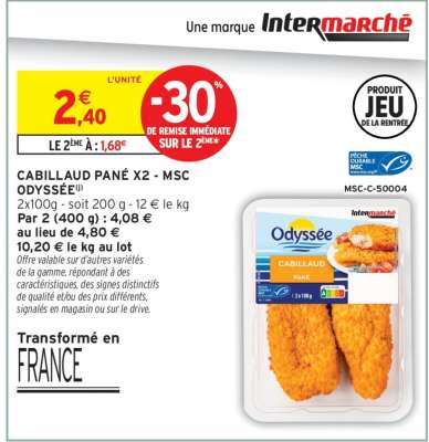 CABILLAUD PANÉ X2 - MSC ODYSSÉE