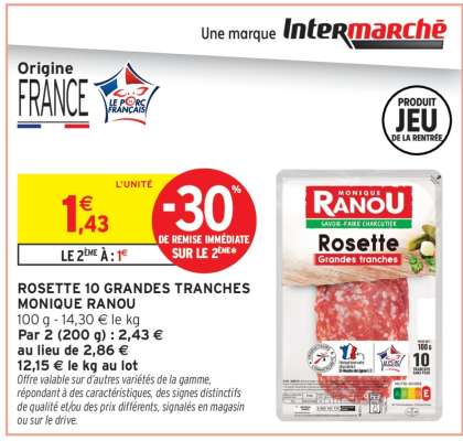 ROSETTE 10 GRANDES TRANCHES MONIQUE RANOU