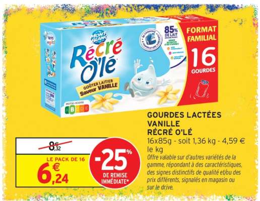 GOURDES LACTÉES VANILLE RÉCRÉ O'LÉ