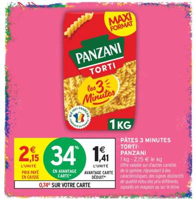 PÂTES 3 MINUTES TORTI PANZANI