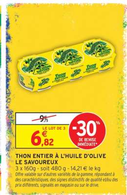 Thon entier à l’huile d’olive LE SAVOUREUX