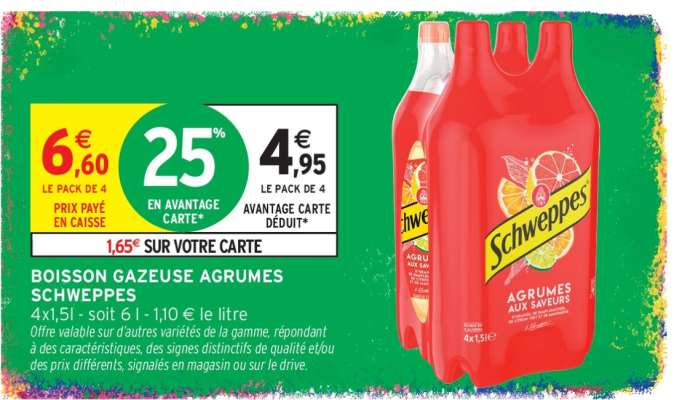 BOISSON GAZEUSE AGRUMES SCHWEPPES