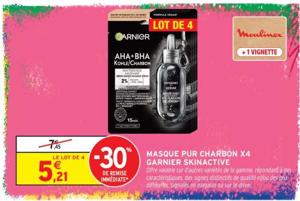 MASQUE PUR CHARBON X4 GARNIER SKINACTIVE