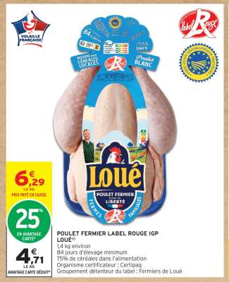 POULET FERMIER LABEL ROUGE IGP LOUÉ