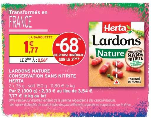 Lardons Nature Conservation Sans Nitrite 'Herta'