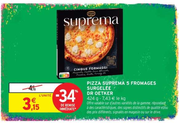 Pizza Suprema 5 Fromages Surgelée Dr Oetker