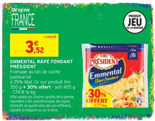 Emmental Râpé Fondant PRÉSIDENT