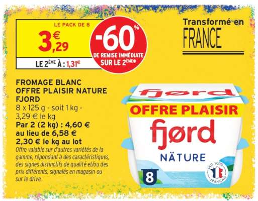 Fromage Blanc Offre Plaisir Nature Fjord