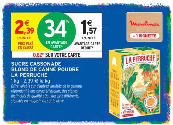 SUCRE CASSONADE BLOND DE CANNE POUDRE LA PERRUCHE