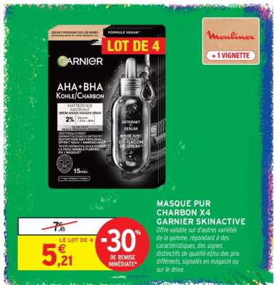 MASQUE PUR CHARBON X4 GARNIER SKINACTIVE
