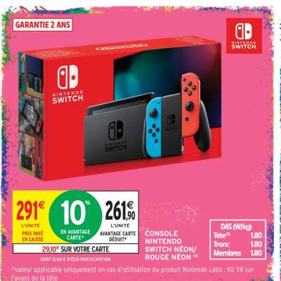 Console Nintendo Switch Néon/Rouge Néon