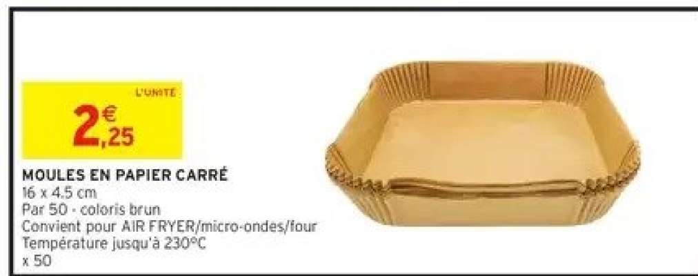 MOULES EN PAPIER CARRÉ