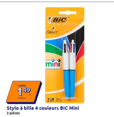 Stylo à bille 4 couleurs BIC Mini