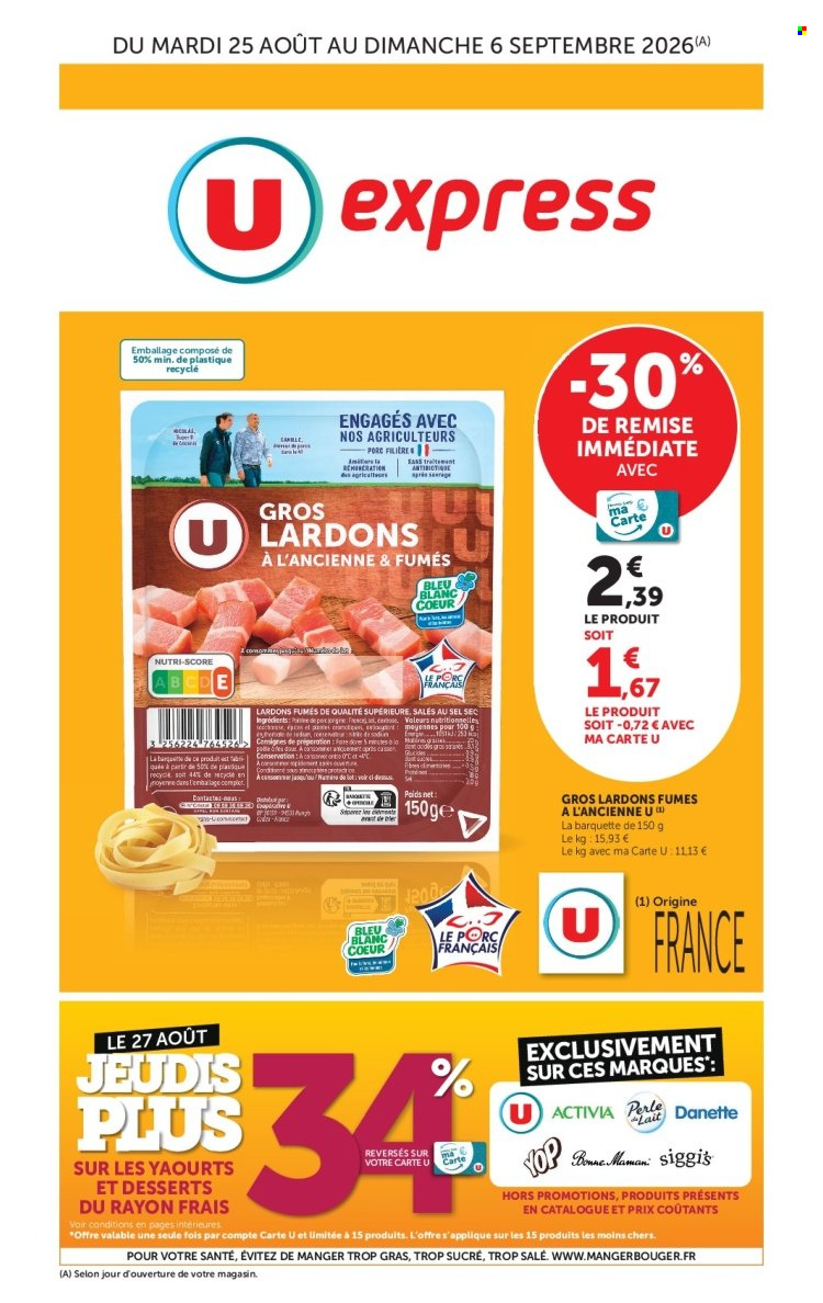 Catalogue U express - 25/08/2026 - 06/09/2026. Page 1