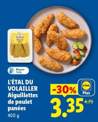 L'ÉTAL DU VOLAILLER Aiguillettes de poulet panées