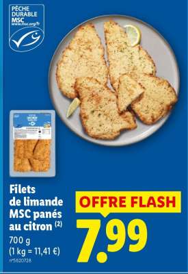Filets de limande MSC panés au citron