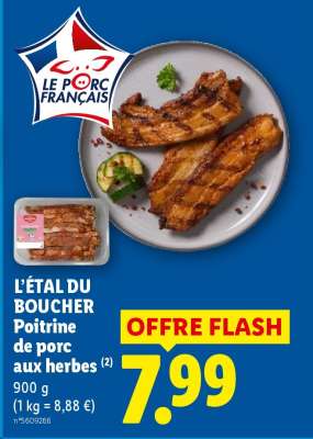 L'ÉTAL DU BOUCHER Poitrine de porc aux herbes