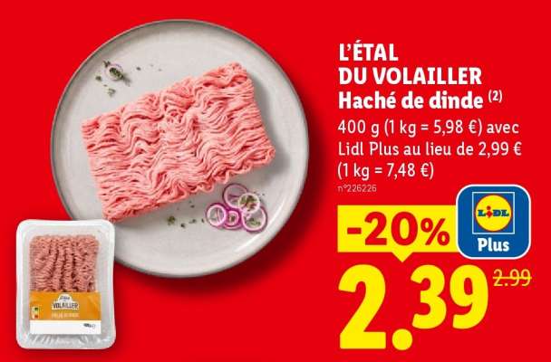 L'ÉTAL DU VOLAILLER Haché de dinde