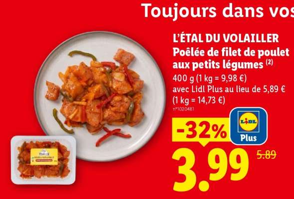 L'ÉTAL DU VOLAILLER Poêlée de filet de poulet aux petits légumes
