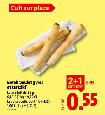 Borek poulet gyros et tzatziki