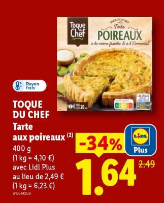 TOQUE DU CHEF Tarte aux poireaux