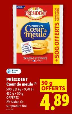 PRÉSIDENT Cœur de meule