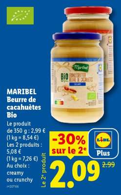 MARIBEL Beurre de cacahuètes Bio