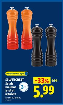 SILVERCREST Set de moulins à sel et à poivre