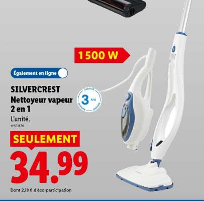 SILVERCREST Nettoyeur vapeur 2 en 1