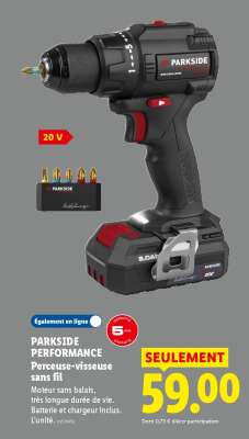 PARKSIDE PERFORMANCE Perceuse-visseuse sans fil