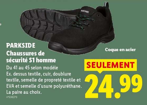 PARKSIDE Chaussures de sécurité S1 homme