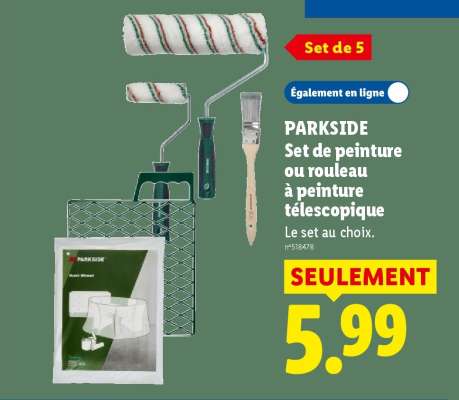 PARKSIDE Set de peinture ou rouleau à peinture télescopique