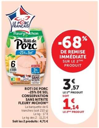 Rôti de Porc -25% de Sel Fleury Michon